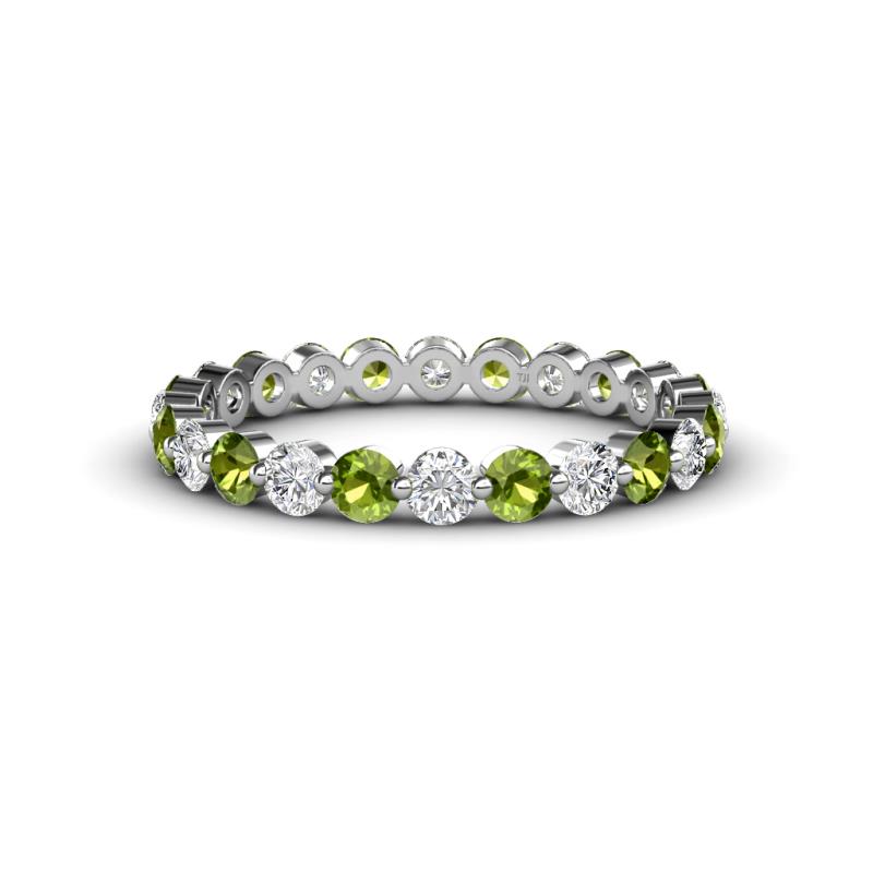 Valerie 2.70 mm Peridot and Diamond Eternity Band 