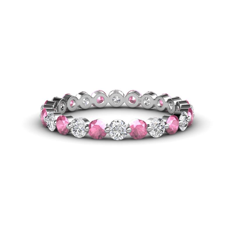 Valerie 2.70 mm Pink Tourmaline and Lab Grown Diamond Eternity Band 