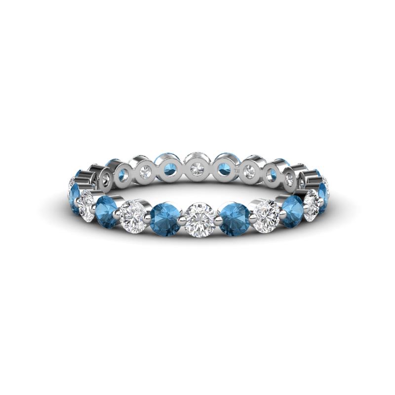 Valerie 2.70 mm Blue Topaz and Lab Grown Diamond Eternity Band 