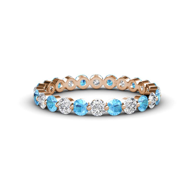 Valerie 3.00 mm Blue Topaz and Lab Grown Diamond Eternity Band 