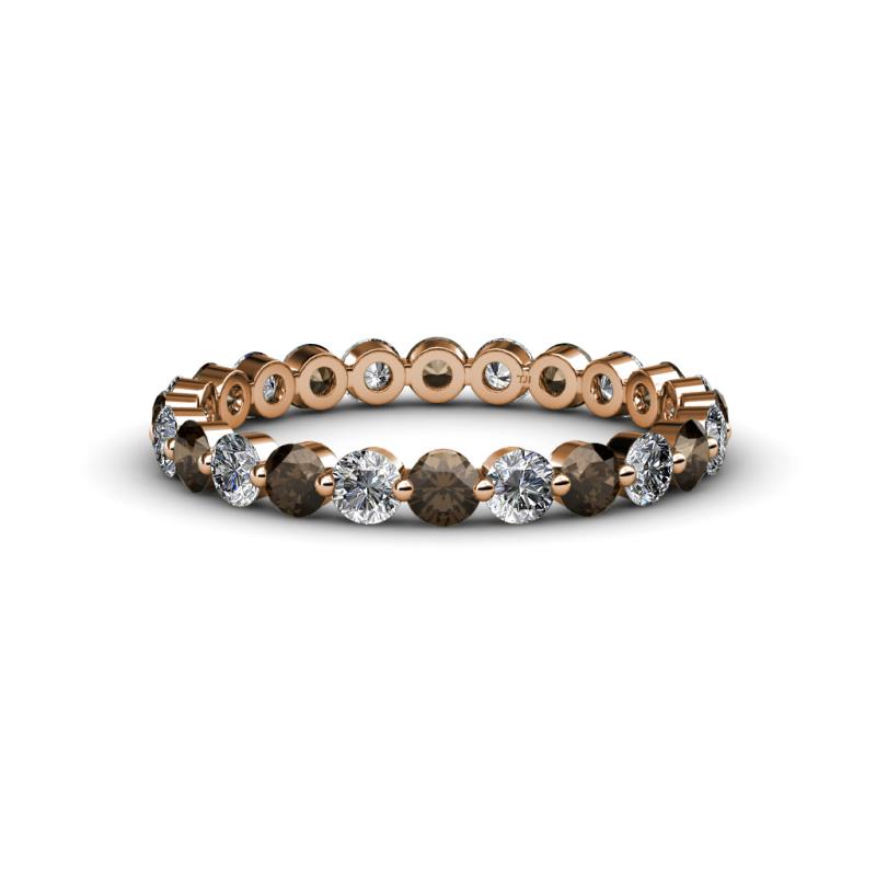 Valerie 3.00 mm Smoky Quartz and Forever Brilliant Moissanite Eternity Band 