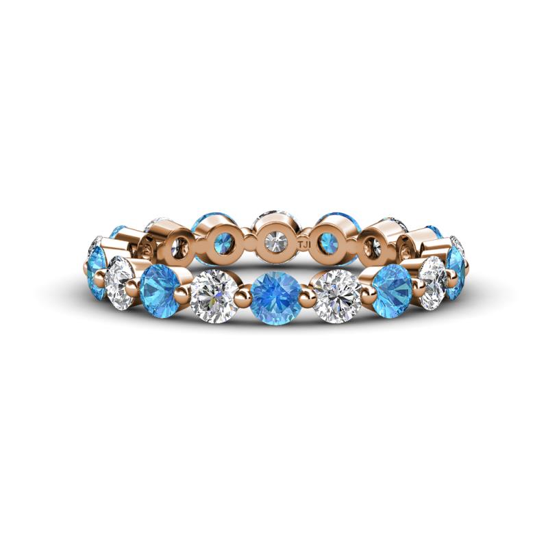 Valerie 3.50 mm Blue Topaz and Lab Grown Diamond Eternity Band 
