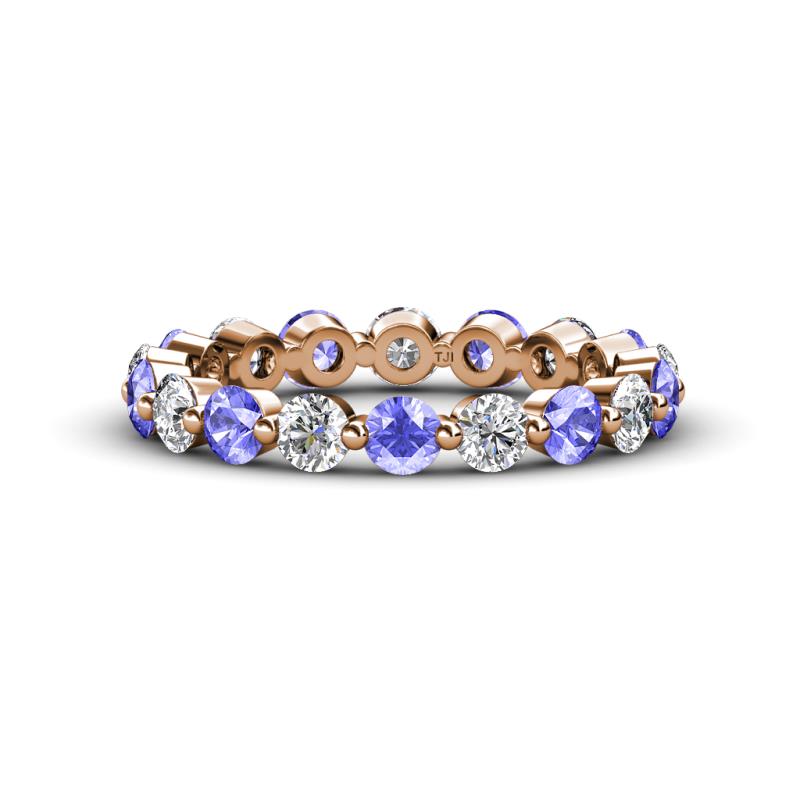 Valerie 3.50 mm Tanzanite and Forever Brilliant Moissanite Eternity Band 