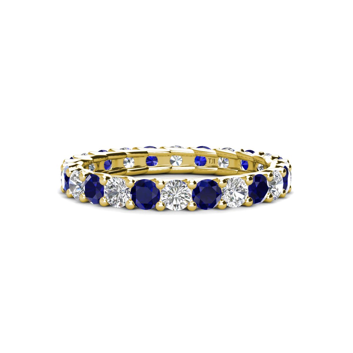 Laida 3.00 mm Blue Sapphire and Diamond Eternity Band 