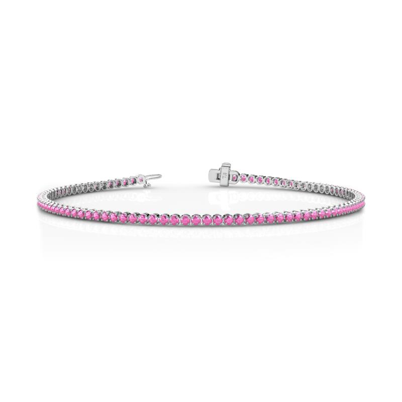 Izarra 2.00 mm Pink Sapphire Eternity Tennis Bracelet 