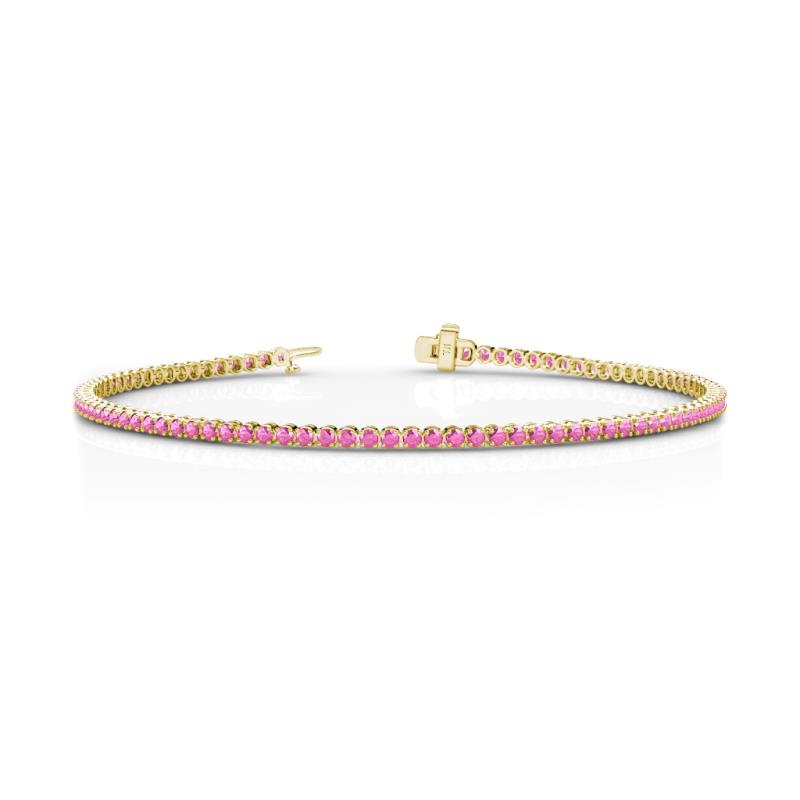 Izarra 2.00 mm Pink Sapphire Eternity Tennis Bracelet 