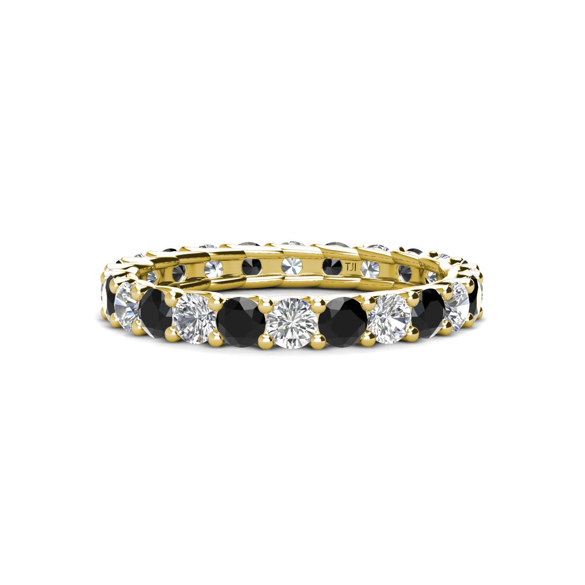 Laida 3.00 mm Black and White Diamond Eternity Band 