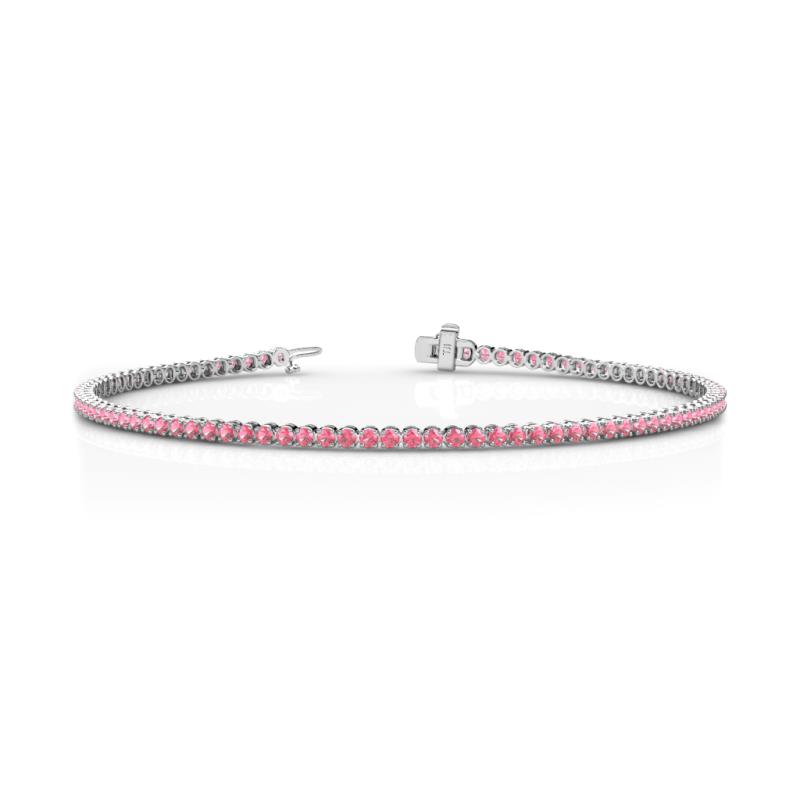 Izarra 2.00 mm Pink Tourmaline Eternity Tennis Bracelet 