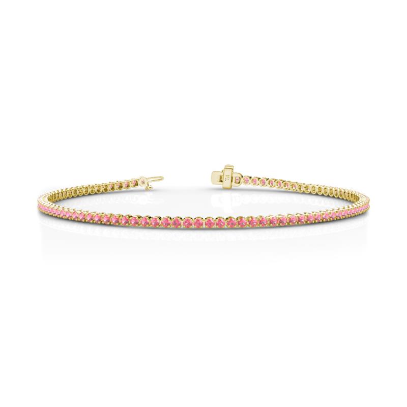 Izarra 2.00 mm Pink Tourmaline Eternity Tennis Bracelet 