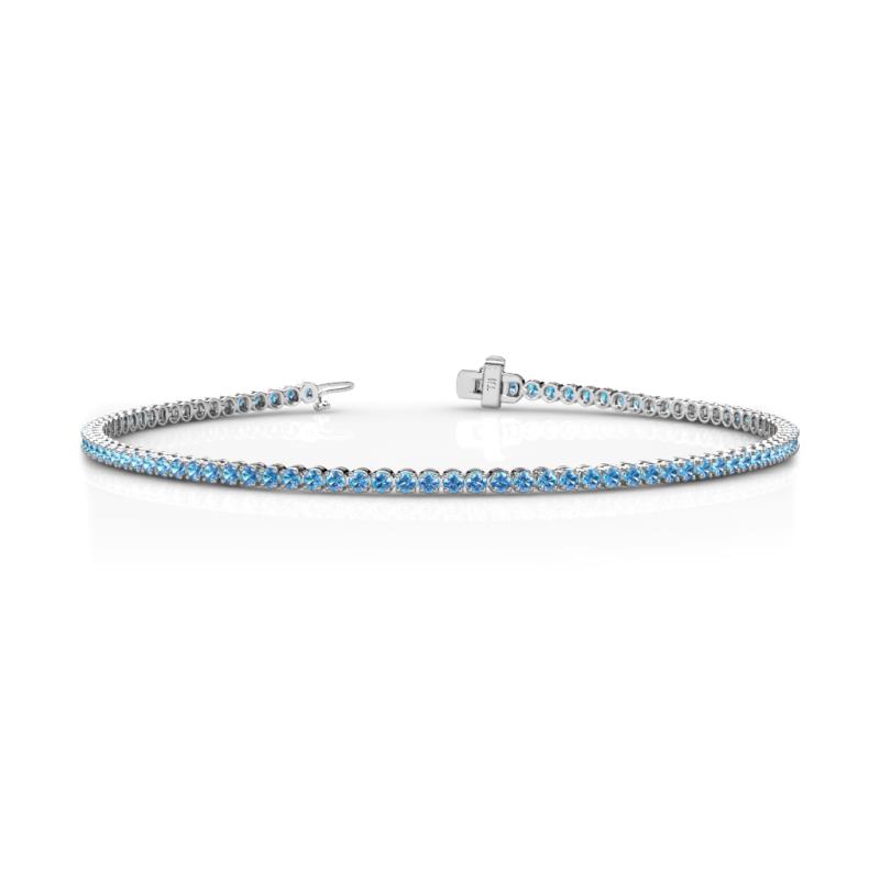 Izarra 2.00 mm Blue Topaz Eternity Tennis Bracelet 