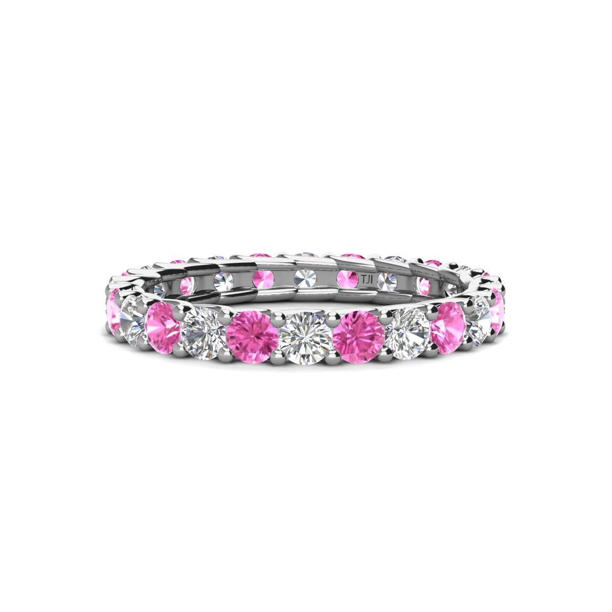 Laida 3.00 mm Pink Sapphire and Lab Grown Diamond Eternity Band 