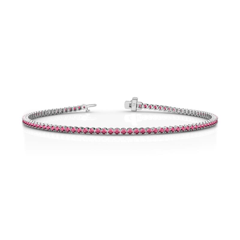 Izarra 2.00 mm Rhodolite Garnet Eternity Tennis Bracelet 