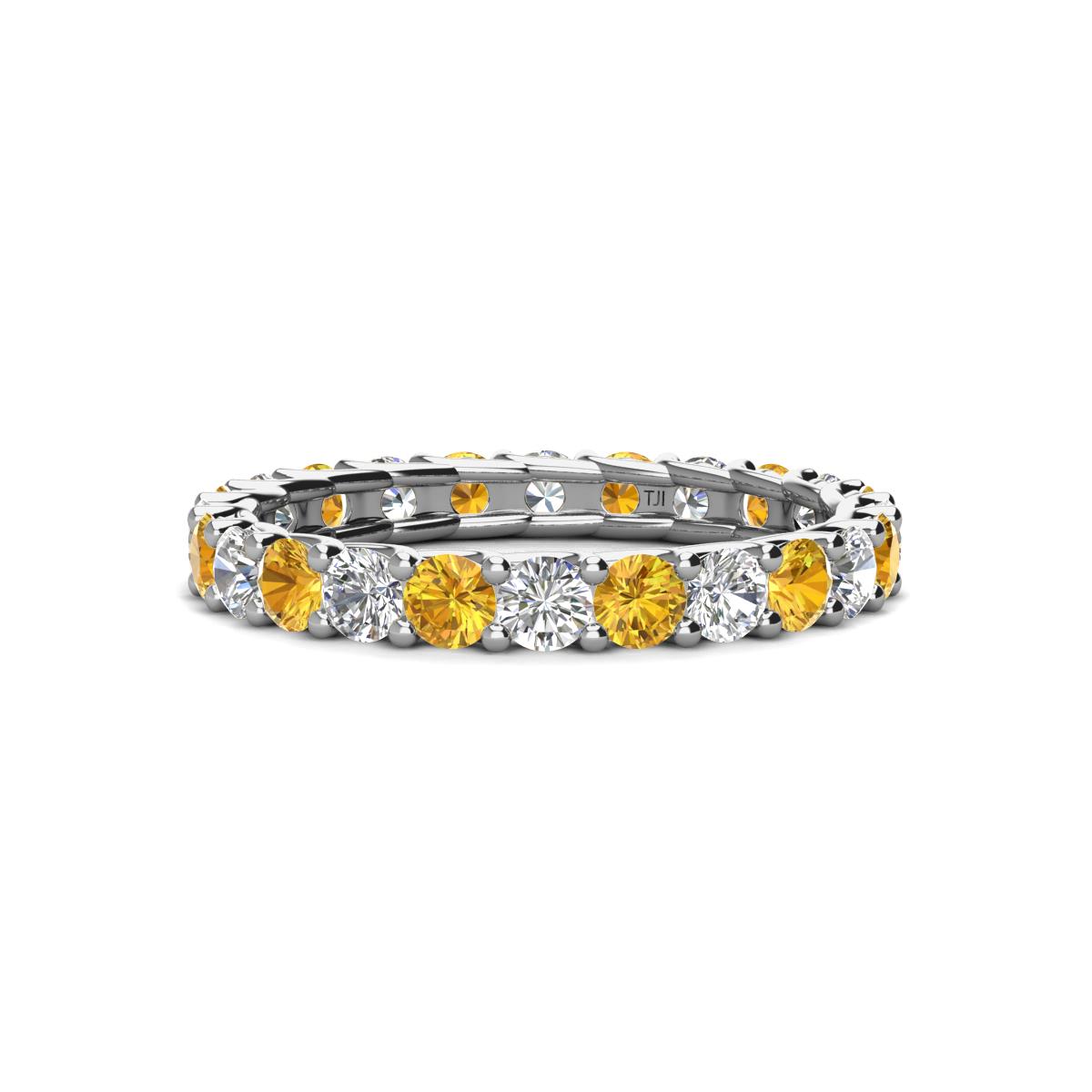 Laida 3.00 mm Citrine and Lab Grown Diamond Eternity Band 