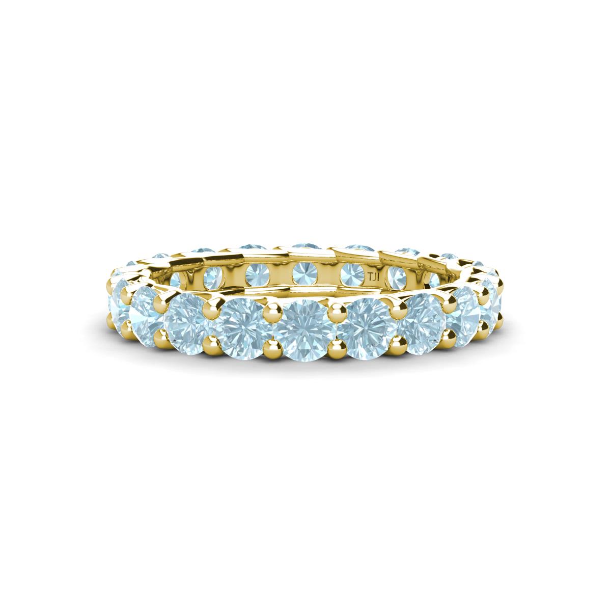 Laida 3.40 mm Aquamarine Eternity Band 