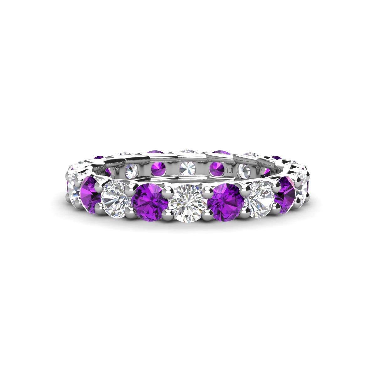 Laida 3.40 mm Amethyst and Diamond Eternity Band 