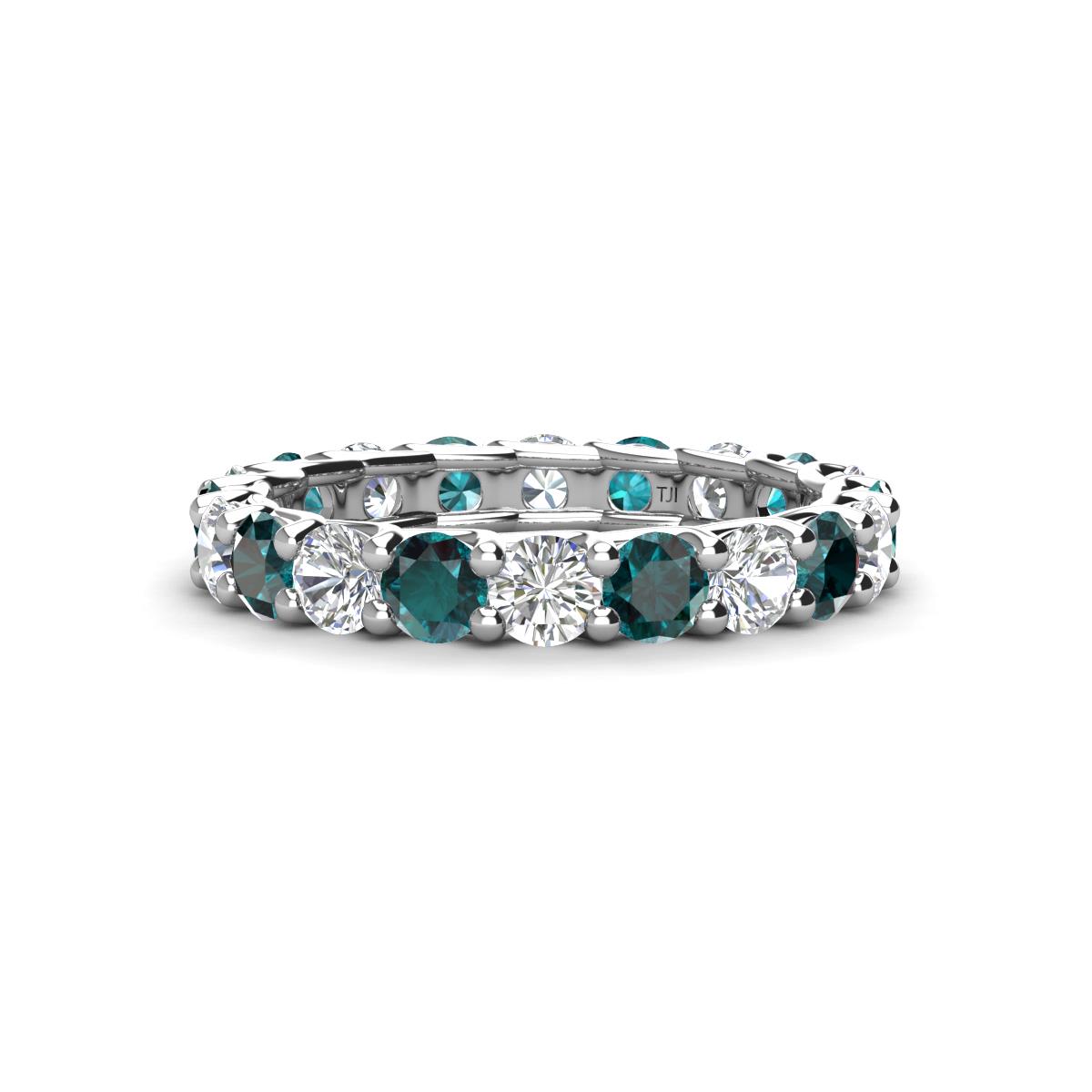 Laida 3.40 mm London Blue Topaz and Diamond Eternity Band 