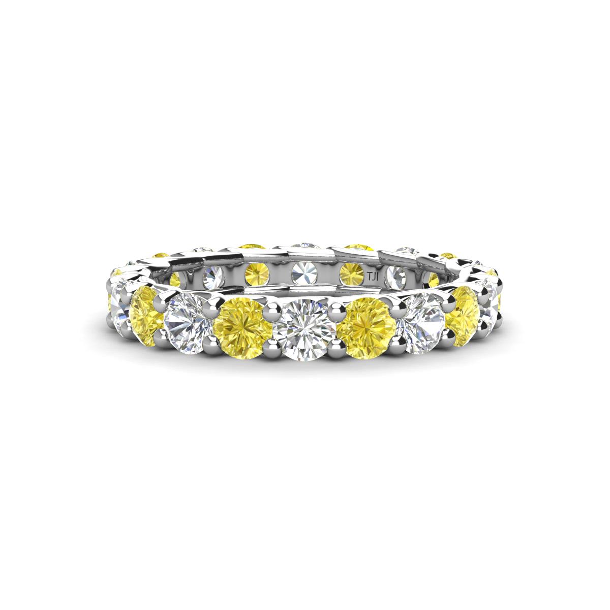 Laida 3.40 mm Yellow Diamond and Lab Grown Diamond Eternity Band 