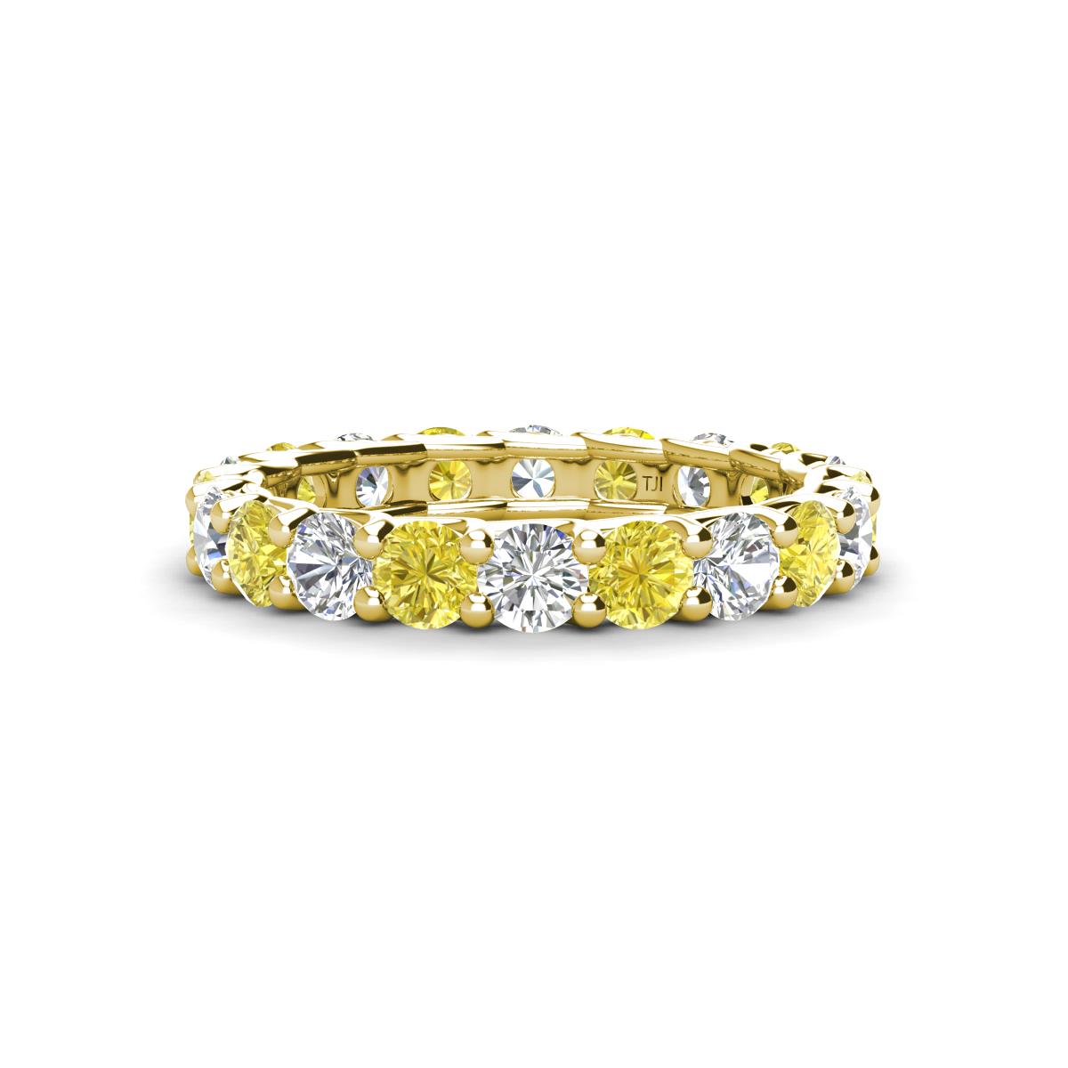 Laida 3.40 mm Yellow Diamond and Lab Grown Diamond Eternity Band 