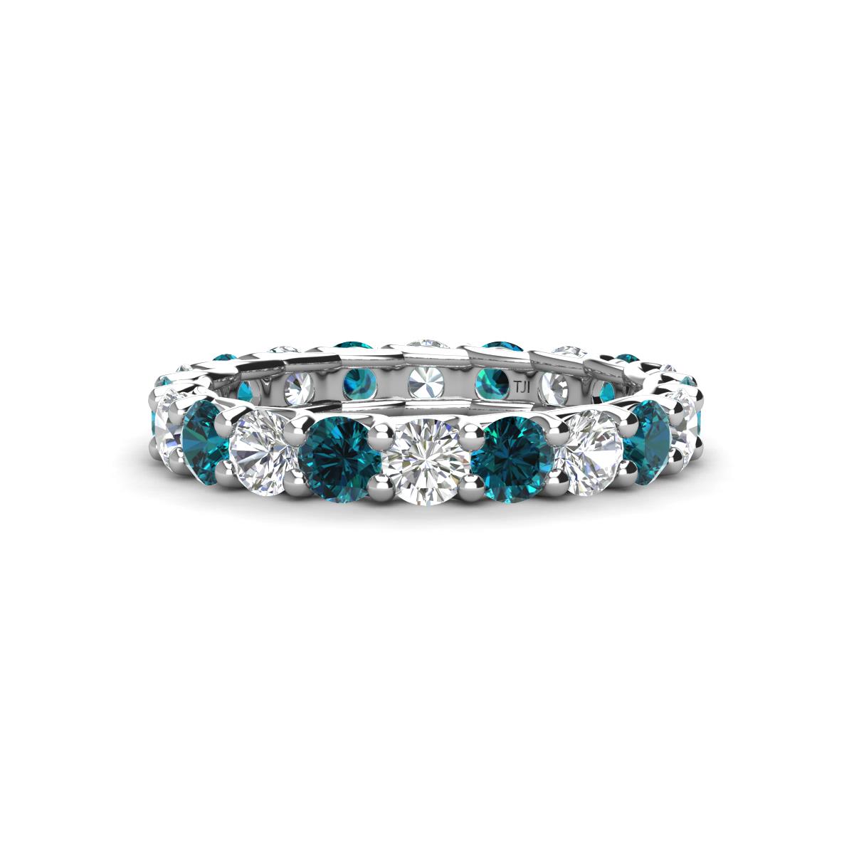 Laida 3.40 mm Blue Diamond and Lab Grown Diamond Eternity Band 