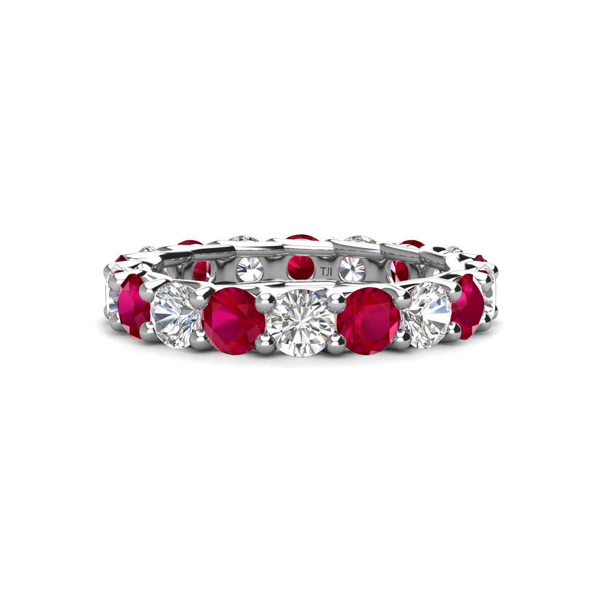 Laida 3.80 mm Ruby and Lab Grown Diamond Eternity Band 