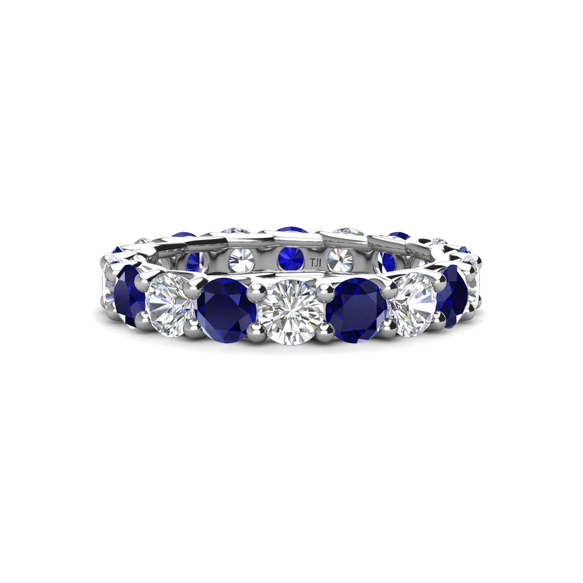 Laida 3.80 mm Blue Sapphire and Lab Grown Diamond Eternity Band 