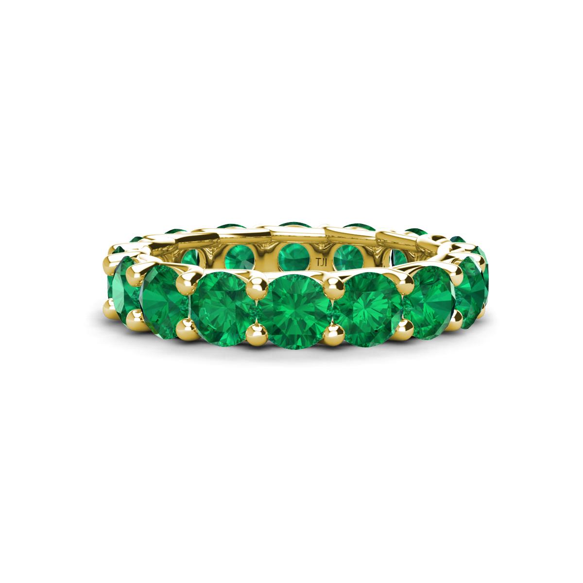 Laida 4.00 mm Emerald Eternity Band 