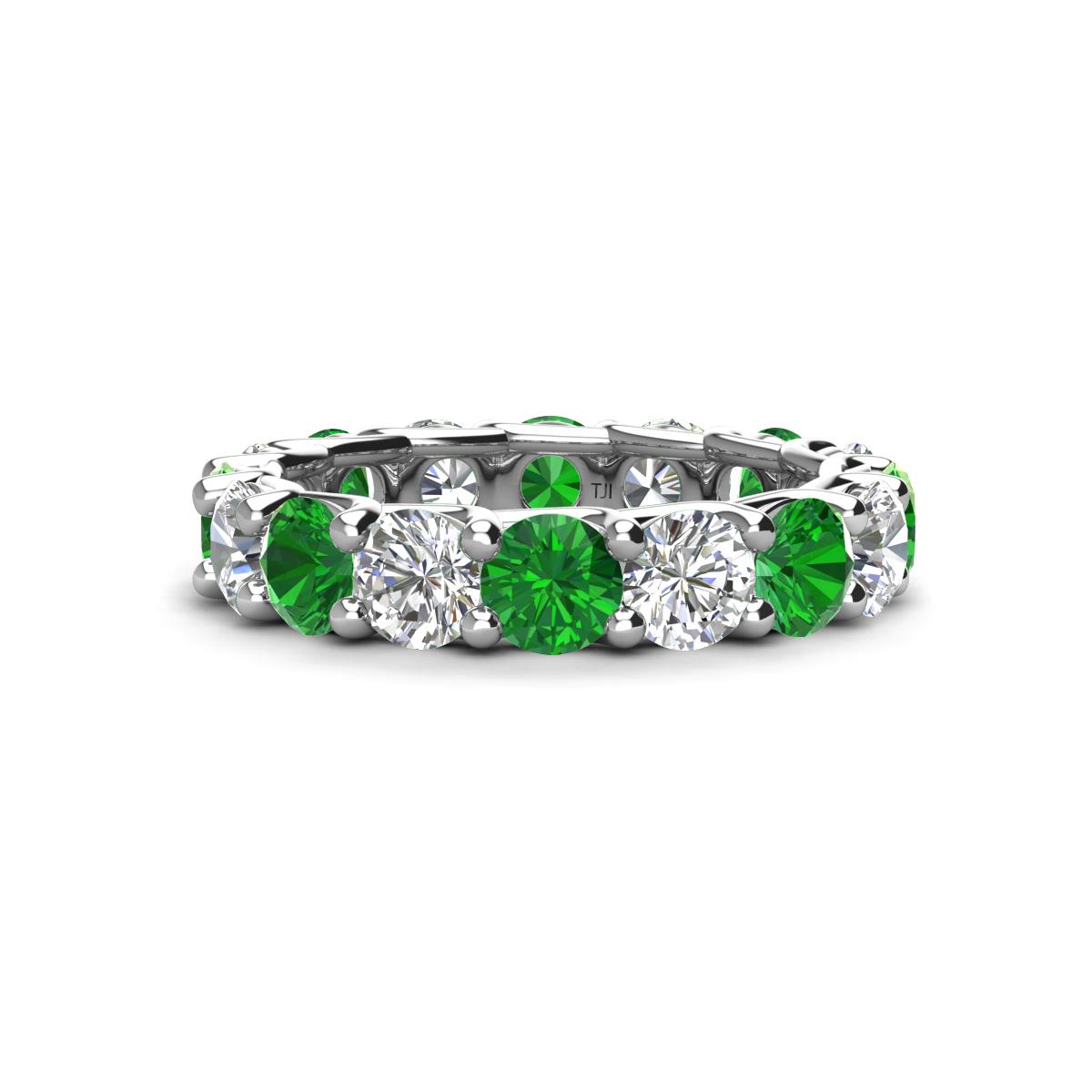 Laida 4.00 mm Green Garnet and Lab Grown Diamond Eternity Band 