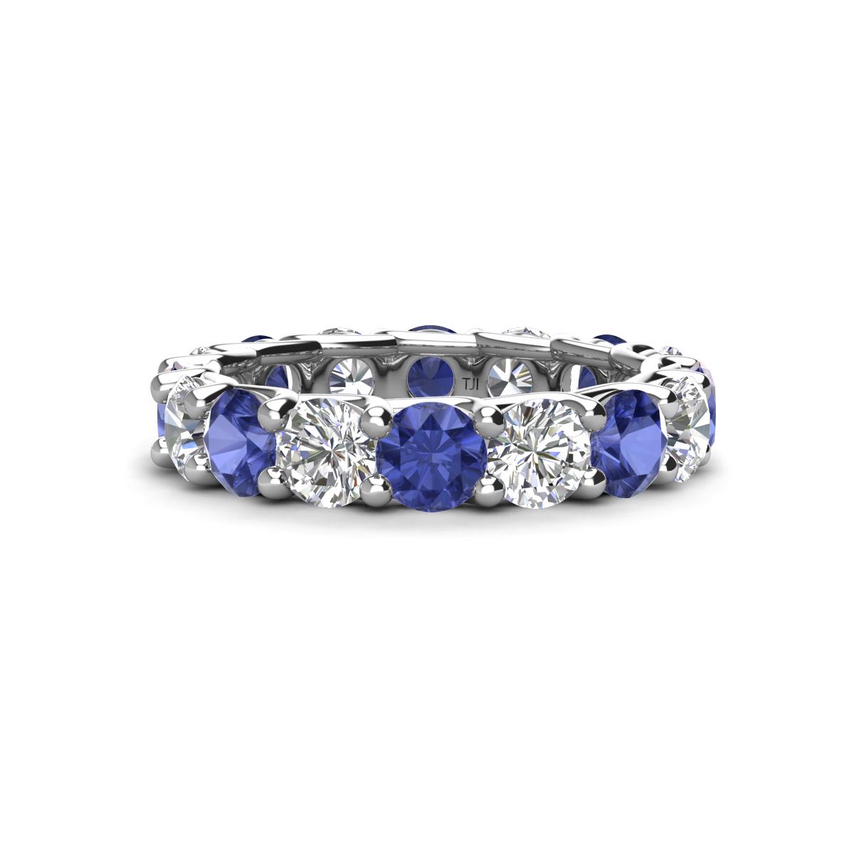 Laida 4.00 mm Iolite and Lab Grown Diamond Eternity Band 