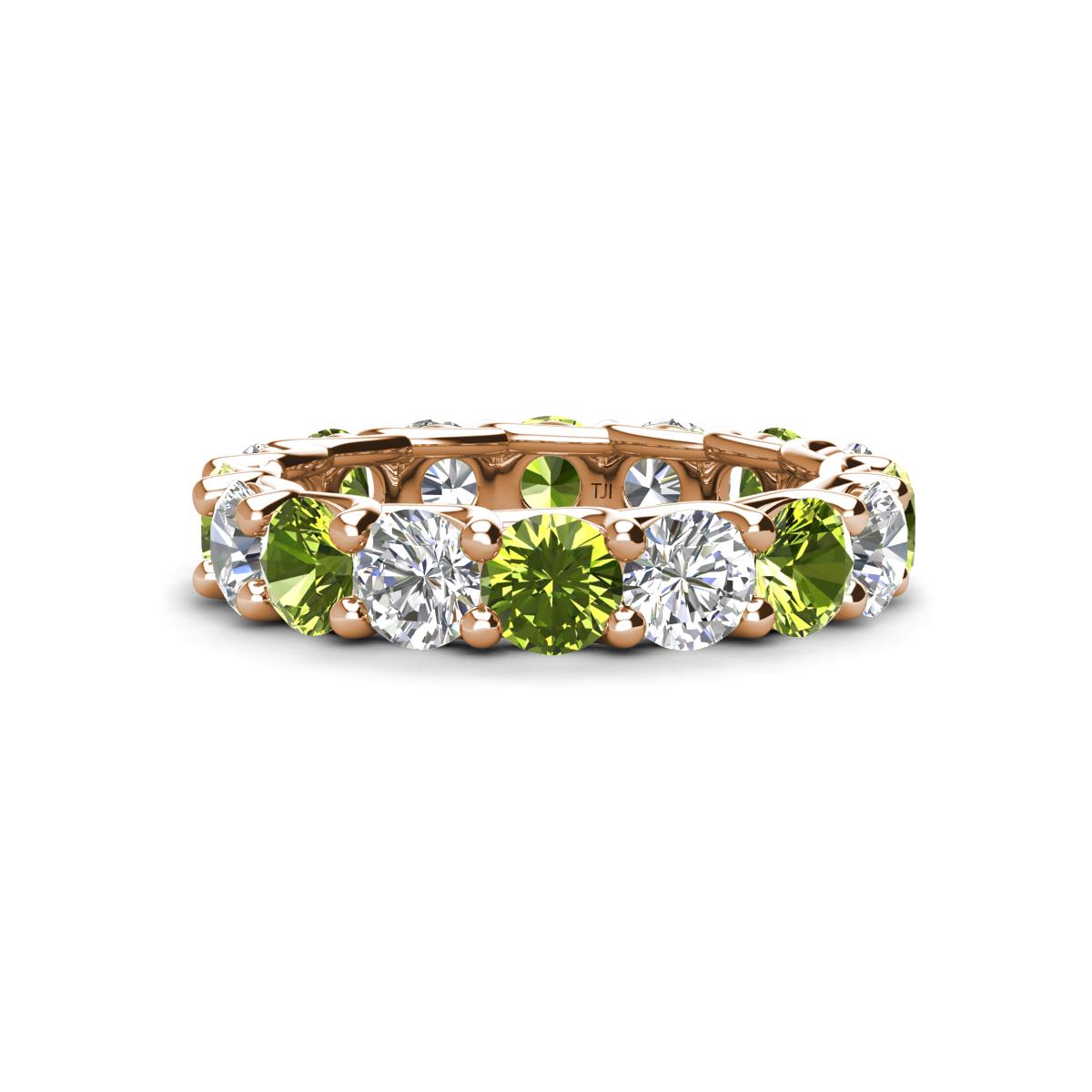 Laida 4.00 mm Peridot and Lab Grown Diamond Eternity Band 