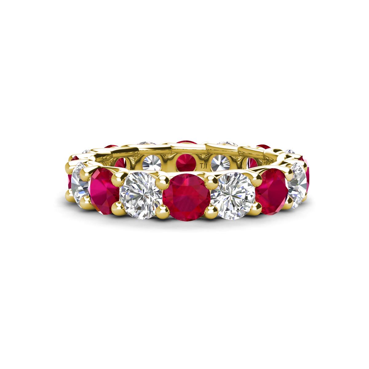 Laida 4.00 mm Ruby and Lab Grown Diamond Eternity Band 