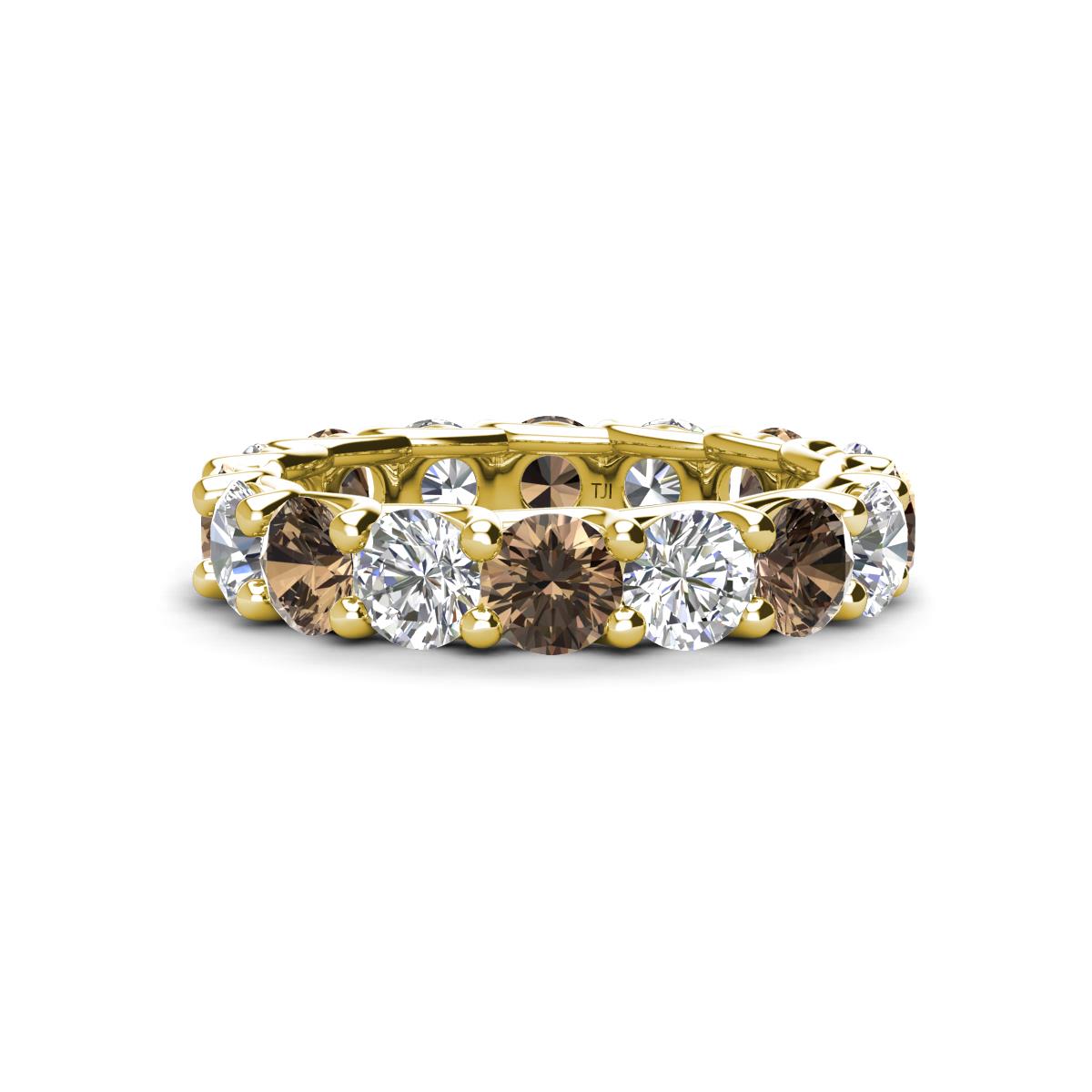 Laida 4.00 mm Smoky Quartz and Lab Grown Diamond Eternity Band 