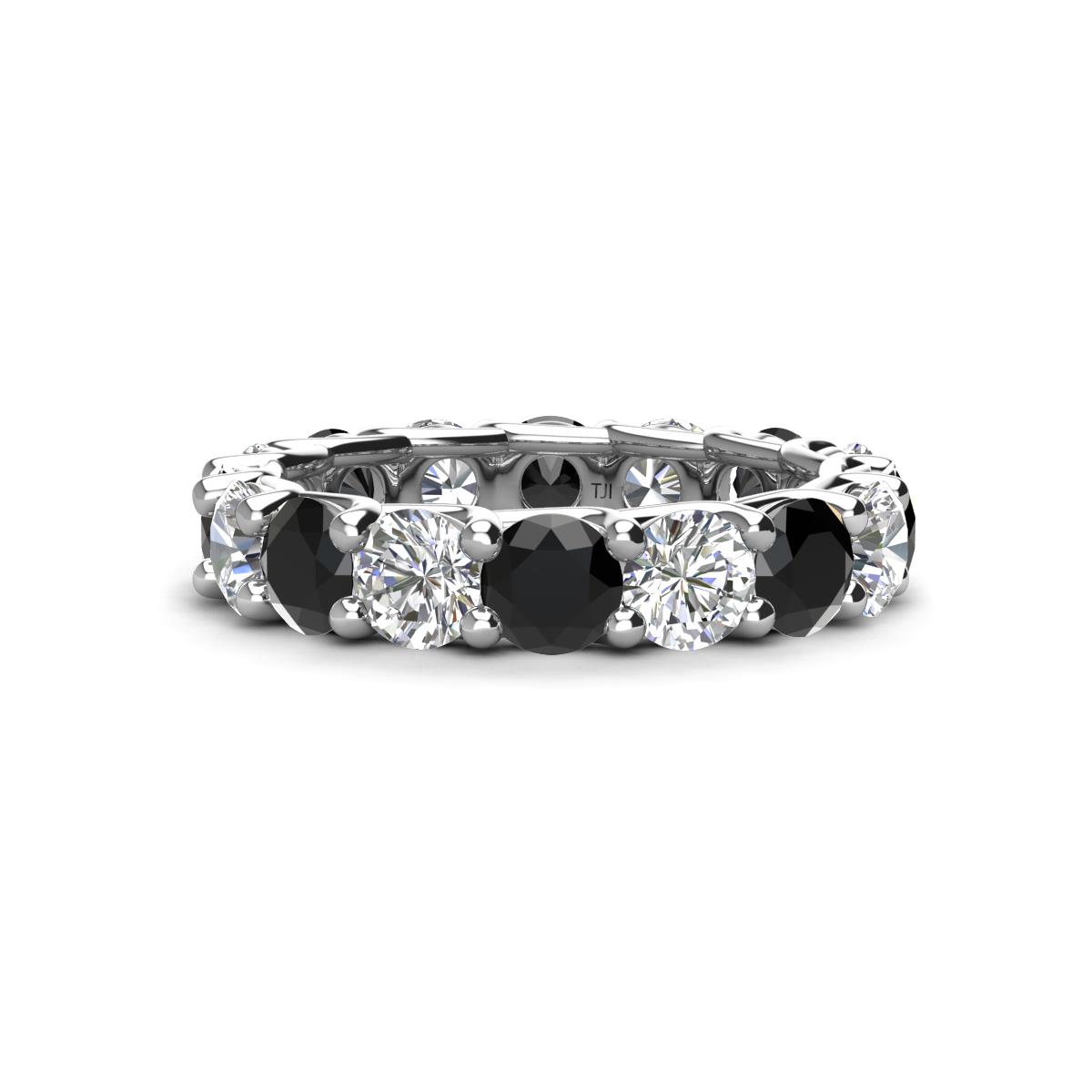 Laida 4.00 mm Black Diamond and Lab Grown Diamond Eternity Band 