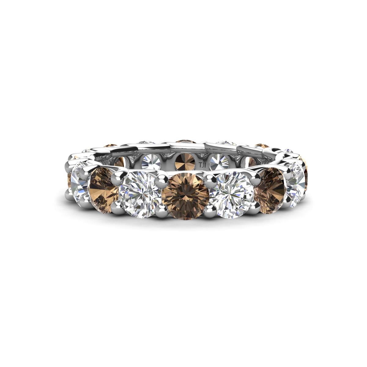 Laida 4.00 mm Smoky Quartz and Lab Grown Diamond Eternity Band 