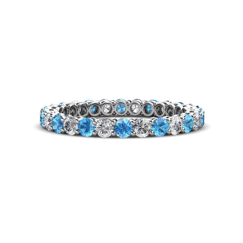 Tiffany 2.40 mm Blue Topaz and Diamond Eternity Band 