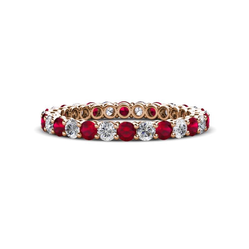 Tiffany 2.40 mm Ruby and Diamond Eternity Band 