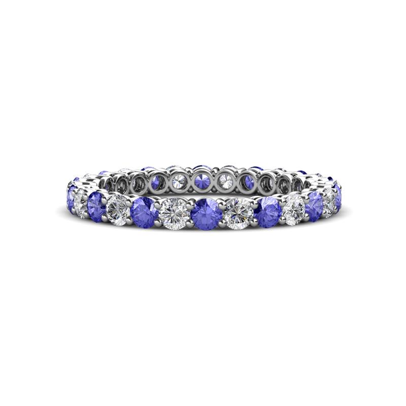 Tiffany 2.40 mm Tanzanite and Lab Grown Diamond Eternity Band 