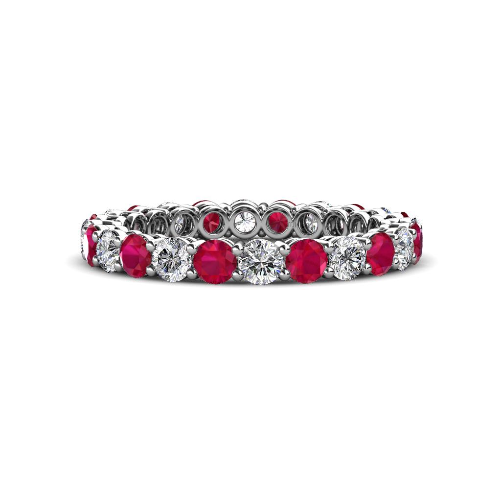 Tiffany 2.80 mm Ruby and Diamond Eternity Band 