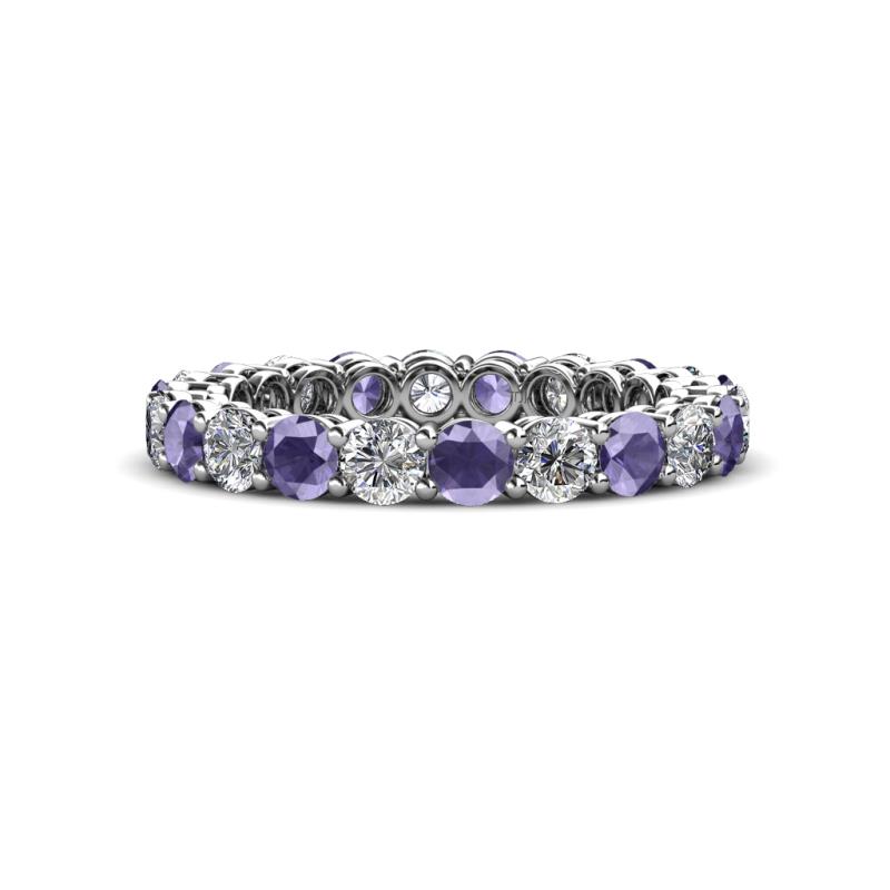 Tiffany 3.00 mm Iolite and Lab Grown Diamond Eternity Band 