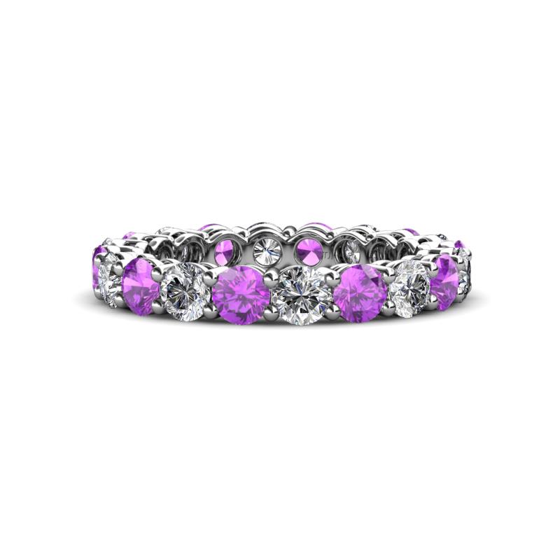 Tiffany 3.40 mm Amethyst and Diamond Eternity Band 