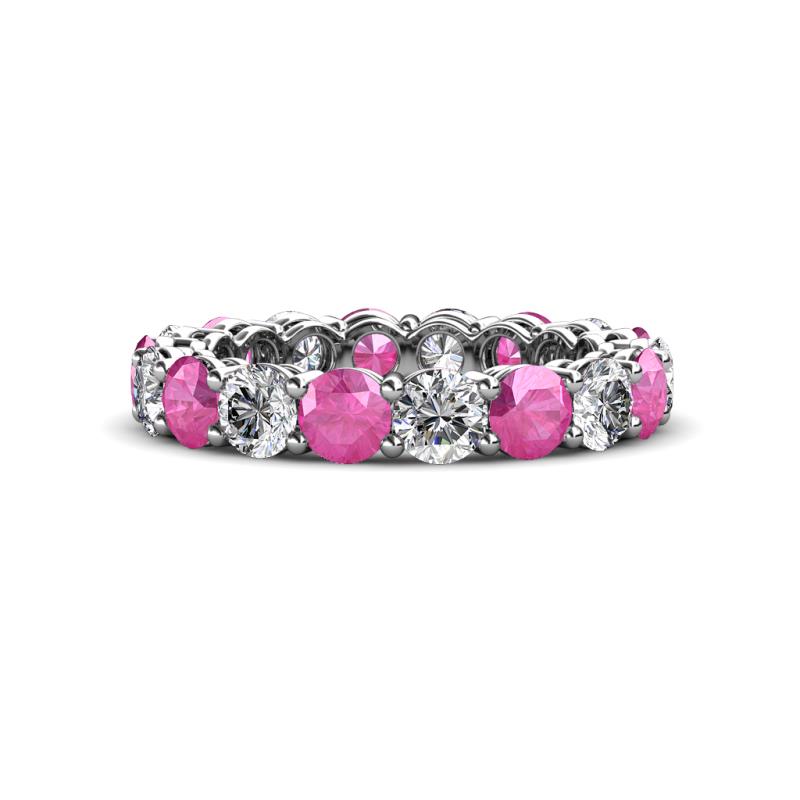 Tiffany 3.80 mm Pink Sapphire and Lab Grown Diamond Eternity Band 
