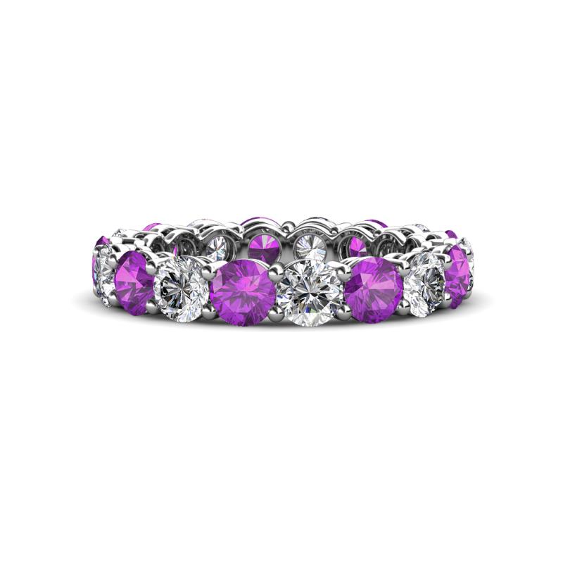 Tiffany 4.00 mm Amethyst and Lab Grown Diamond Eternity Band 