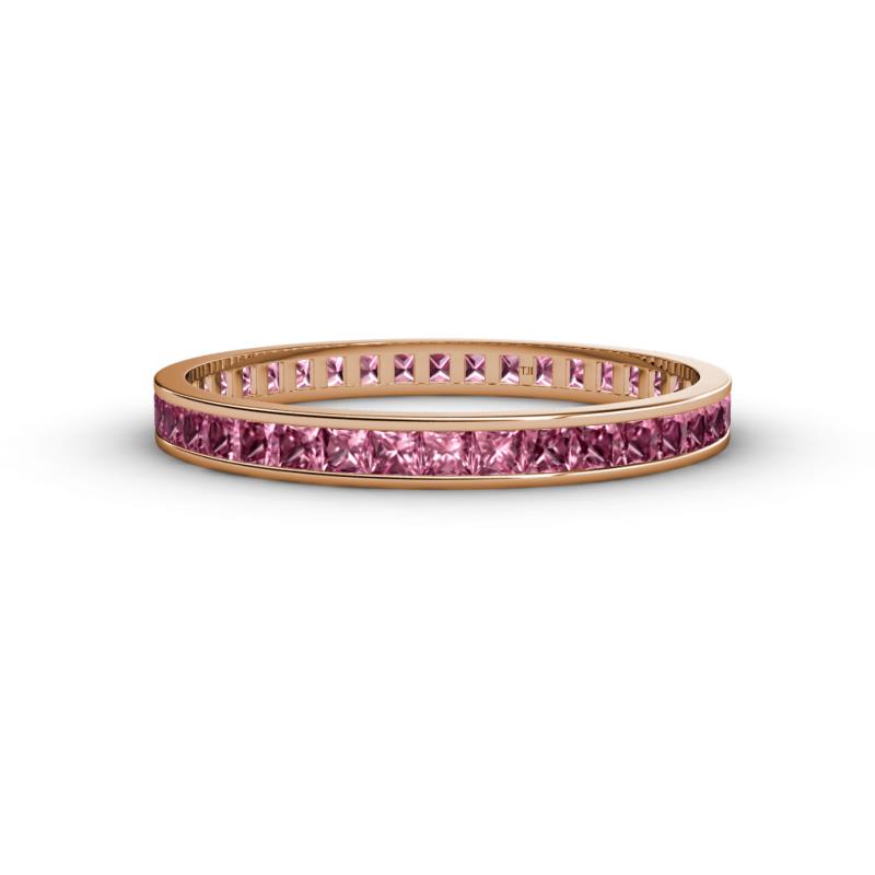 Rebica 2.00 mm Princess Cut Pink Tourmaline Eternity Band 