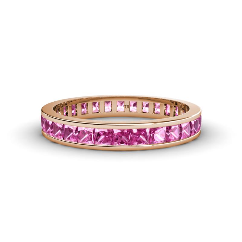 Rebica 3.00 mm Princess Cut Pink Sapphire Eternity Band 