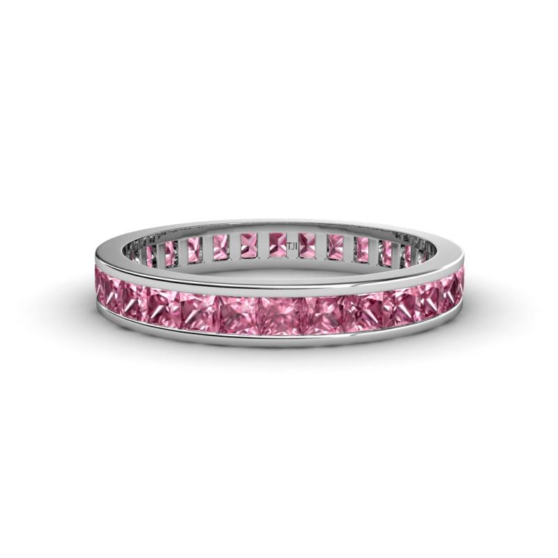 Rebica 3.00 mm Princess Cut Pink Tourmaline Eternity Band 