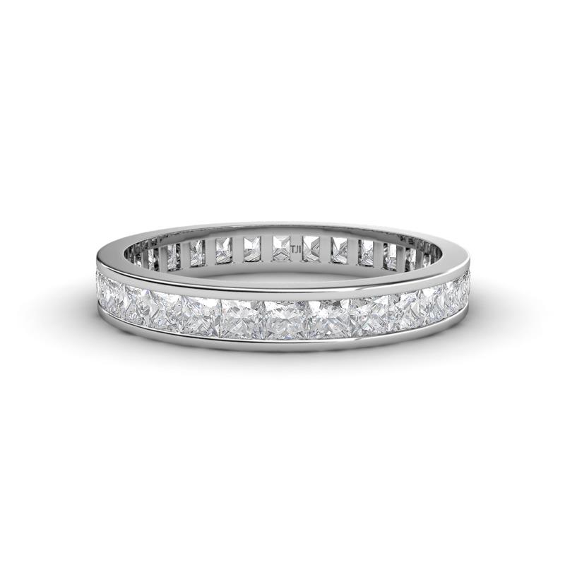 Rebica 3.00 mm Princess Cut White Sapphire Eternity Band 