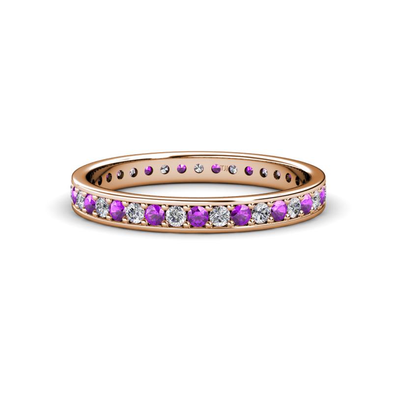 Livia 1.70 mm Amethyst and Diamond Eternity Band 