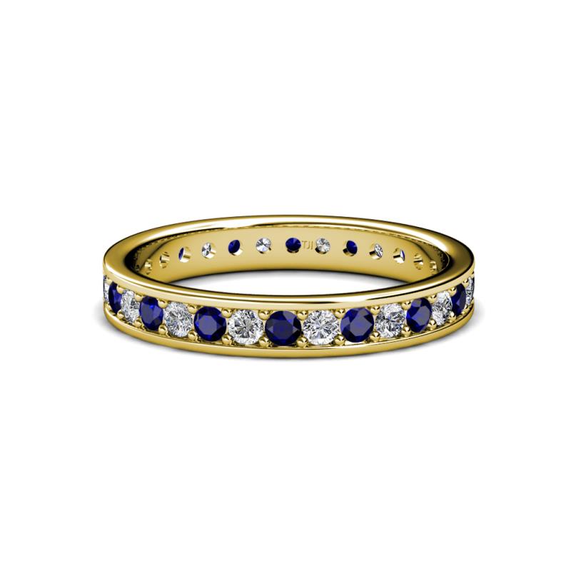 Livia 2.00 mm Blue Sapphire and Diamond Eternity Band 