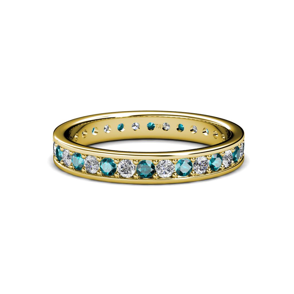 Livia 2.00 mm London Blue Topaz and Diamond Eternity Band 