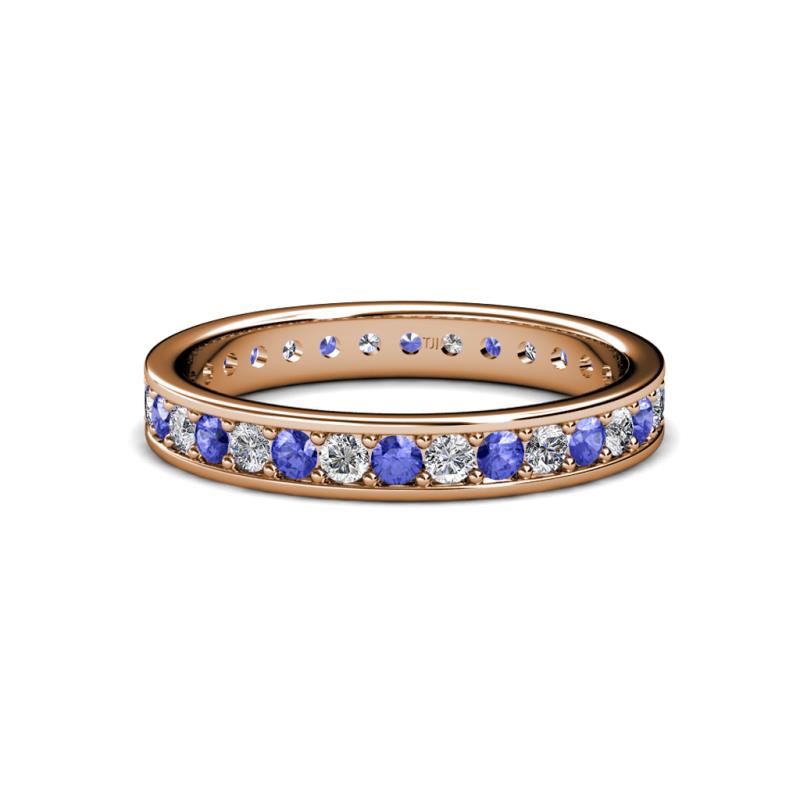 Livia 2.00 mm Tanzanite and Lab Grown Diamond Eternity Band 