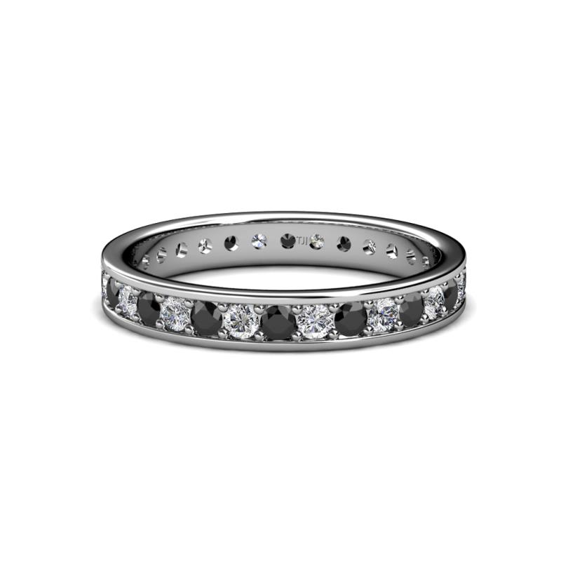 Livia 2.00 mm Black and White Lab Grown Diamond Eternity Band 